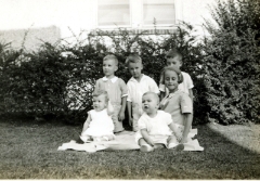  Front row: ?, ?, Ruth. Back row: ?, Harold, ?